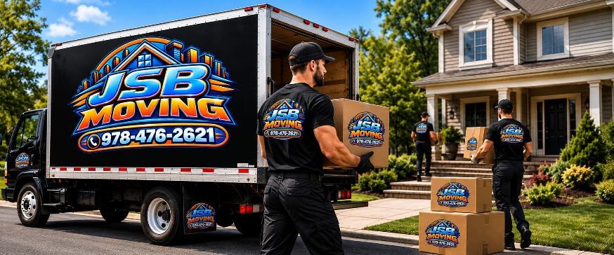 JSBMOVING crew carrying furniture